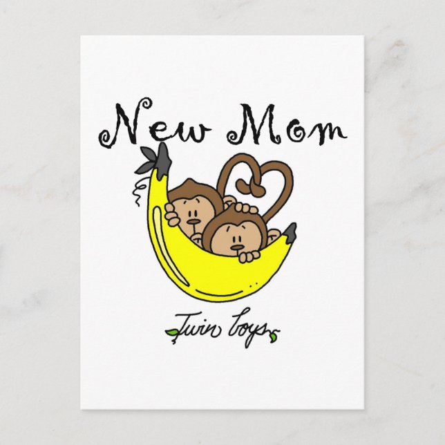 Twin Boys New Mamma Tshirts och Gifts Vykort (Framsida)