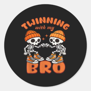 Twin Boys Twinning Halloween Best Friend Matching Runt Klistermärke