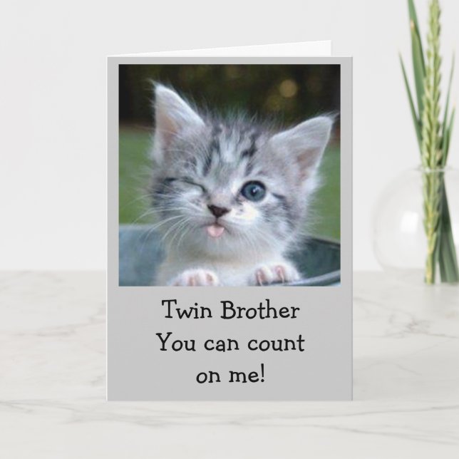 **TWIN BROTHER** BIRTHDAY HUMOR KORT (Framsida)