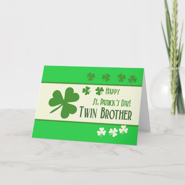 Twin Brother Lycklig St. Patrick's Day Kort (Framsida)