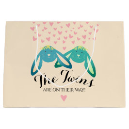 Twin Bunny Loely Baby Shower Light Gult Party