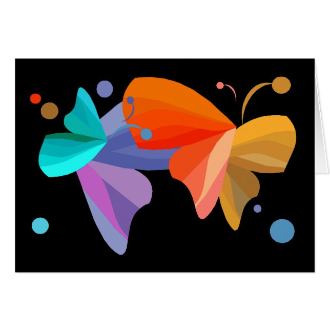 Twin Butterflies Hälsningskort (Framsidan Horizontal)