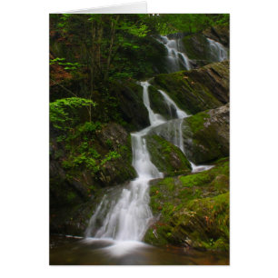 Twin Cascade Berkshires Waterfall Hälsningskort