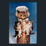 Twin Cats, Louis Wain Poster<br><div class="desc">Louis Wain (5 August 1860 – 4 July 1939) was an English artiste known for his drawings,  which consistently featured anthropomorphized large-eyed cats and kittens. In his later years he may have suffered from schizophrenia (although this claim is disputed),  which,  according to some psychiatrists,  can be seen in his works. Quote:Wikipedia</div>
