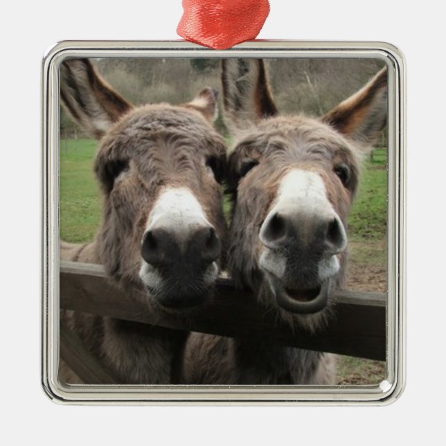****TWIN DONKEY PAIR**** ORNATION JULGRANSPRYDNAD METALL (Framsidan)