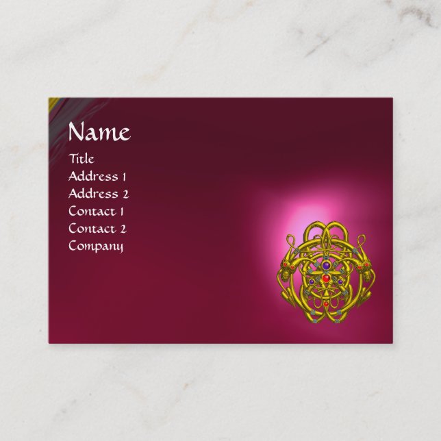 TWIN DRAGONS Red Rosa Ruby Visitkort (Framsida)