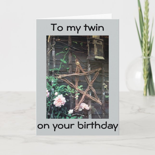TWIN-DU ÄR EN STAR PÅ BIRTHDAY KORT (Framsida)