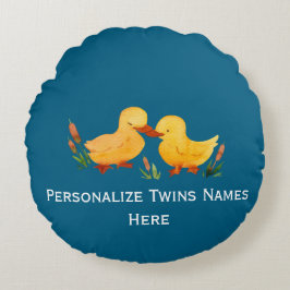 Twin Ducklings Rund Kudde