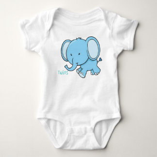 Twin Elephant baby onsie Tee