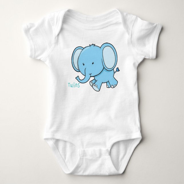 Twin Elephant baby onsie Tee (Framsida)