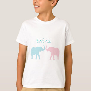 Twin Elephant Rosa and Blue T-shirt