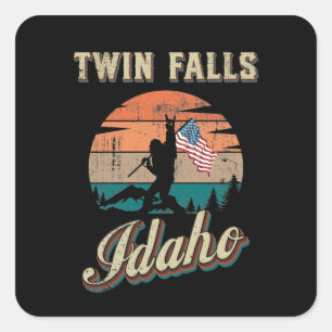 Twin Falls Idaho Fyrkantigt Klistermärke