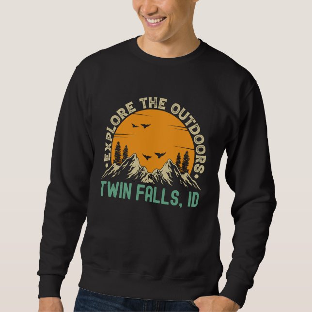 Twin Falls Idaho  Utforska Naturen Lång Ärmad Tröja (Framsida)