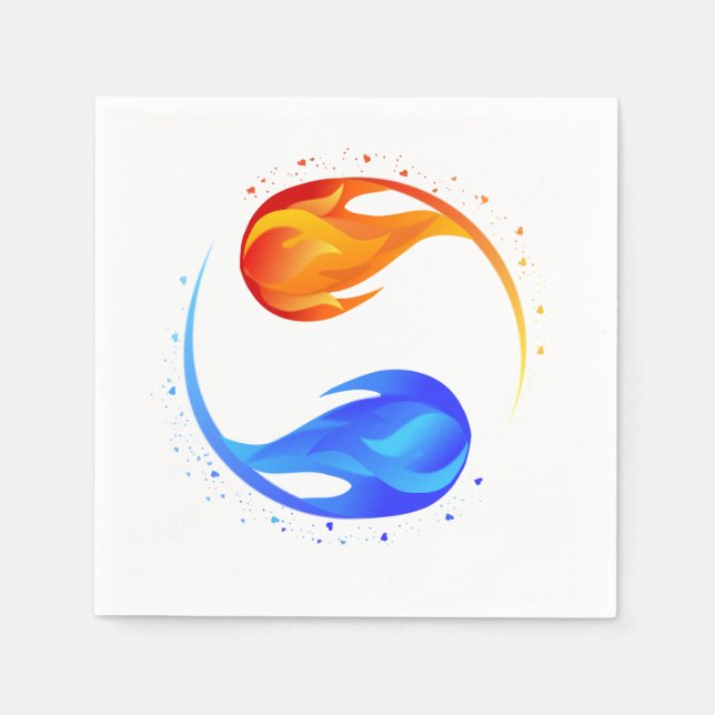 Twin Flame Bröllop-Theme-White- Vit Pappersservett (Framsidan)
