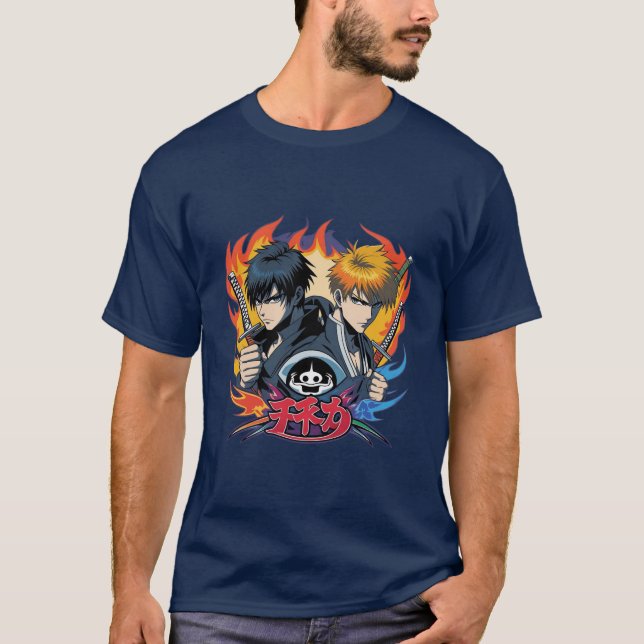 Twin Flame Fighters | Epic Anime T-Shirt for Men (Framsida)