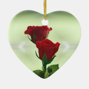 Twin Flame kärlek röd ros Julgransprydnad Keramik