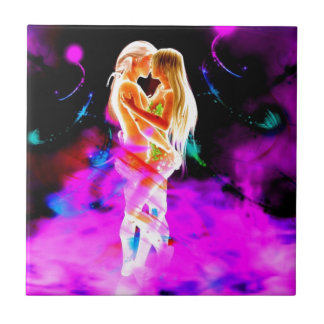 TWIN FLAME psychedelic Kakelplatta