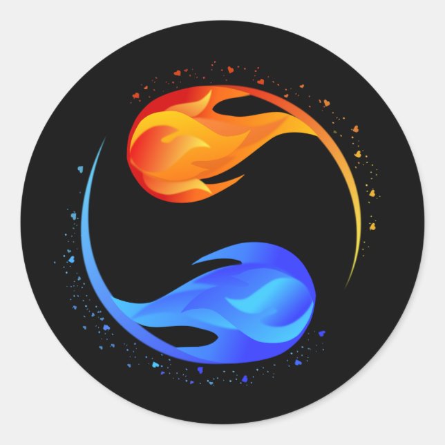 Twin Flame  Runt Klistermärke (Framsida)