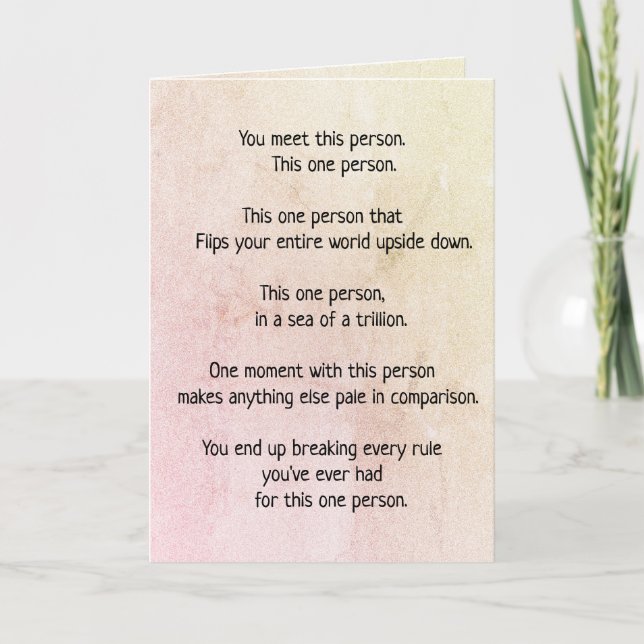 Twin Flame Soulmates THE ONE Dikt Helgkort (Framsida)