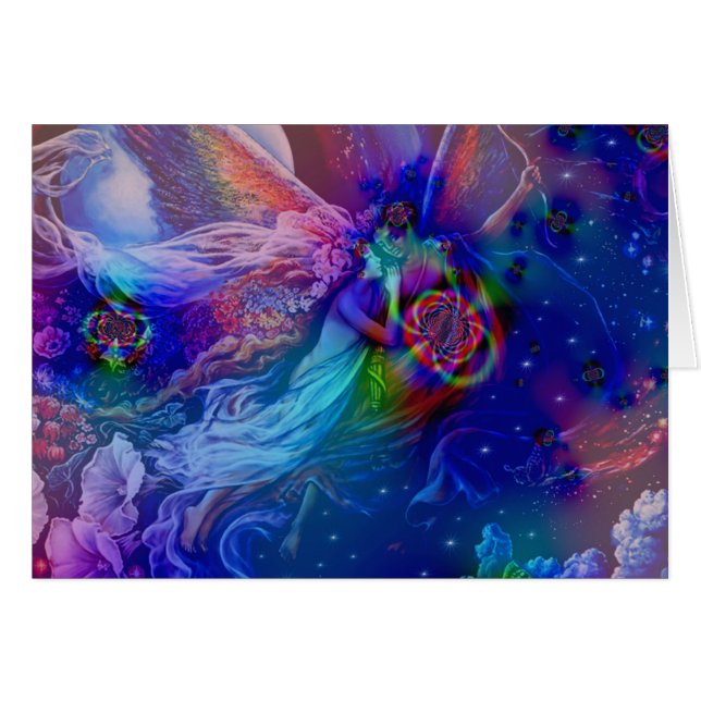 Twin Flames Stigning i himlen Hälsningskort (Framsidan Horizontal)