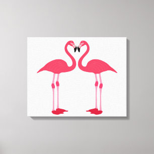 Twin Flamingos Canvastryck