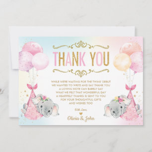 Twin Flicka Elephant Baby Shower Sprinkle Tack Kort