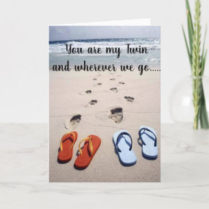 ***TWIN**** FLIP-FLOP HUMOR PÅ DITT BIRTHDAG KORT