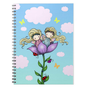 Twin Flower Fairies Anteckningsbok av Molly Harris Med Spiral