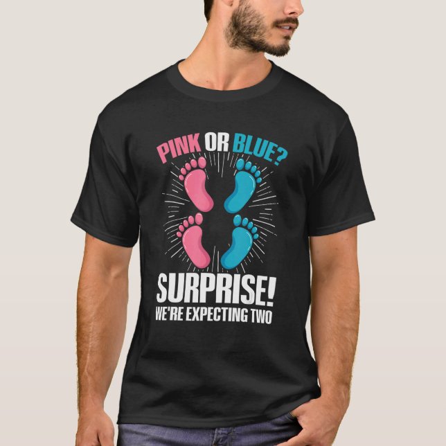 Twin Gender Reveal Quote for a Gender Reveal Twin  T Shirt (Framsida)