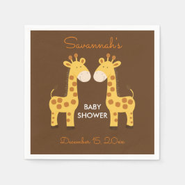 Twin Giraffes Baby Shower Napkin Pappersservett