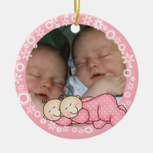 Twin Girls 1:a julprydnad Julgransprydnad Keramik