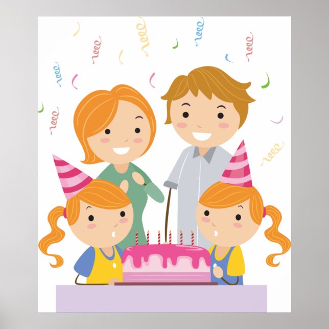 Twin Girls Birthday Poster (Framsidan)