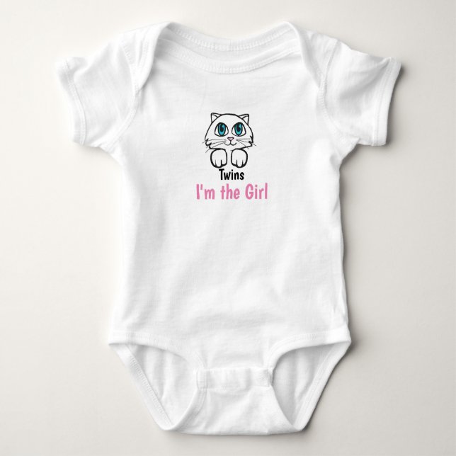Twin Girls Kattunge T Shirt (Framsida)