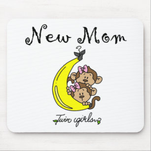 Twin Girls New mamma T-shirts och Gifts Musmatta