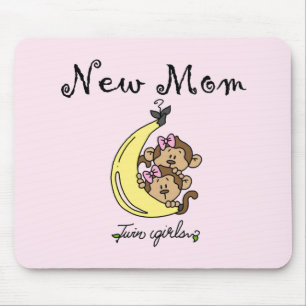 Twin Girls New mamma T-shirts och Gifts Musmatta