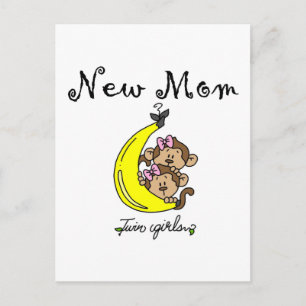 Twin Girls New mamma T-shirts och Gifts Vykort