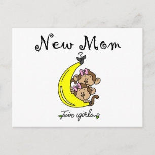 Twin Girls New mamma T-shirts och Gifts Vykort