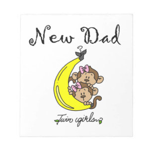Twin Girls New Pappa Gifts Anteckningsblock