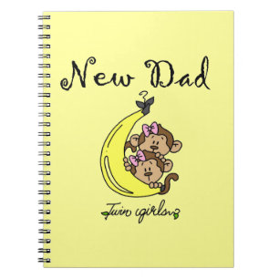Twin Girls New Pappa Gifts Anteckningsbok Med Spiral