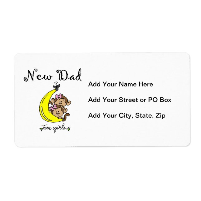 Twin Girls New Pappa Gifts Fraktsedel (Framsidan)