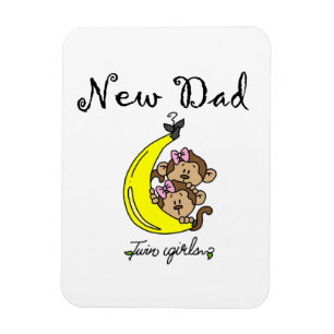 Twin Girls New Pappa Gifts Magnet