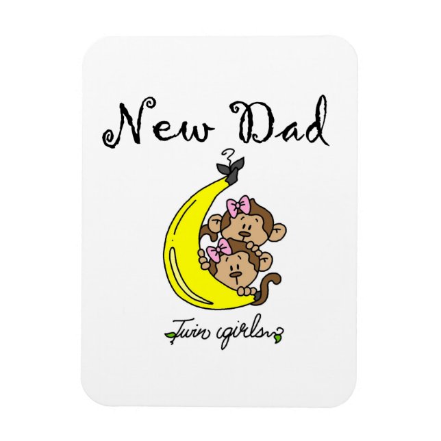 Twin Girls New Pappa Gifts Magnet (Vertikal)