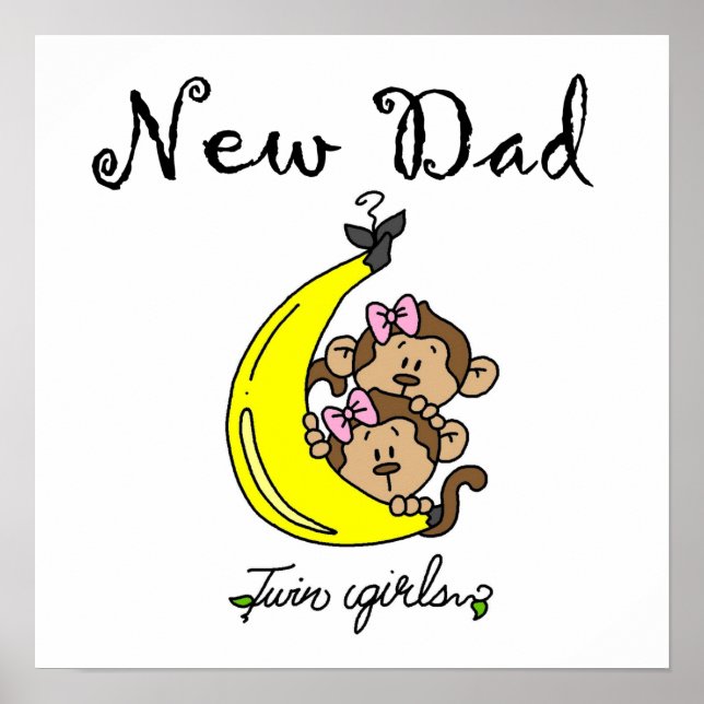 Twin Girls New Pappa Gifts Poster (Framsidan)