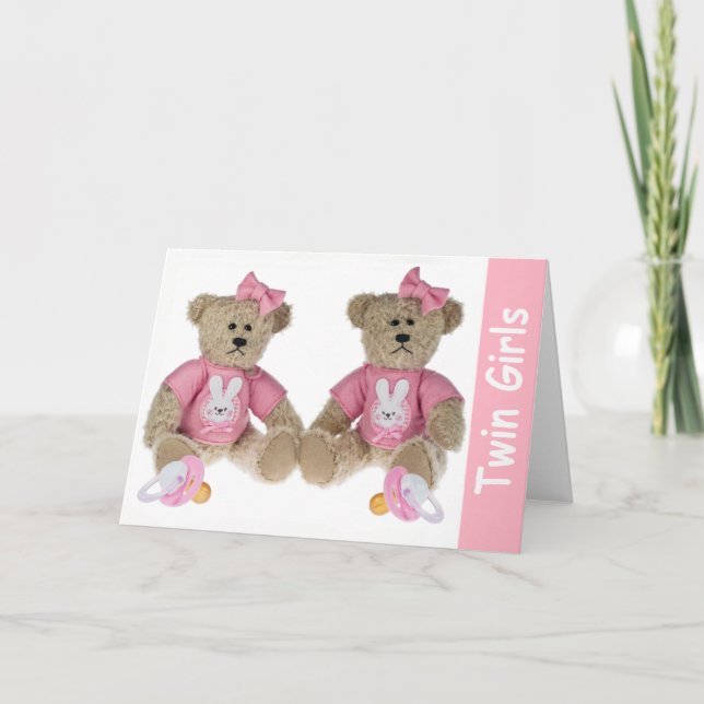 Twin Girls - Nyfödd bebis Hälsning-kort Kort (Framsida)