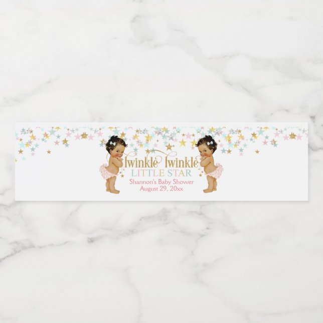 Twin Girls Twin Girls, Twinkle Little Star Vattenflaskor Etikett (Singel etikett)