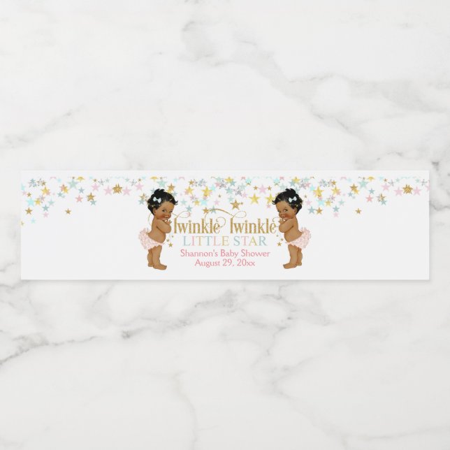 Twin Girls Twin Girls, Twinkle Little Star Vattenflaskor Etikett (Singel etikett)