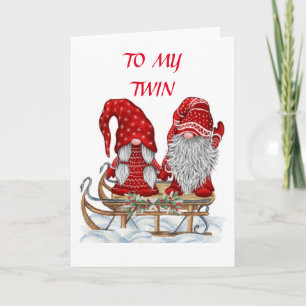 *TWIN GNOMES* FÖR *MIN TWIN* I CHRISTMAS HELGDAG HELGKORT