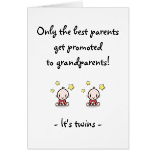 Twin Grandchildren, Grandparent Grattiss Hälsningskort