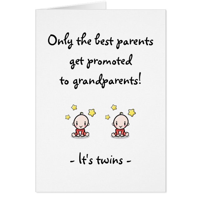 Twin Grandchildren, Grandparent Grattiss Hälsningskort (Framsidan)