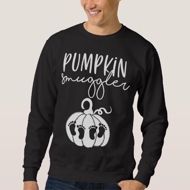 Twin Gravid Pumpkin Smuggler Smuggling Pumpkins Lång Ärmad Tröja (Framsida)